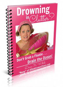 Drowning in Clutter? An E-book by Dana White "Nony" of ASlobComesClean.com