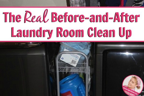 The Real Before and After Laundry Room Clean Up at ASlobComesClean.com