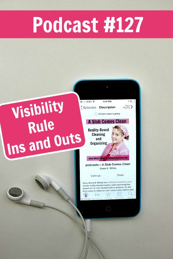 podcast 127 Visibility Rule Ins and Outs at ASlobComesClean.com pin